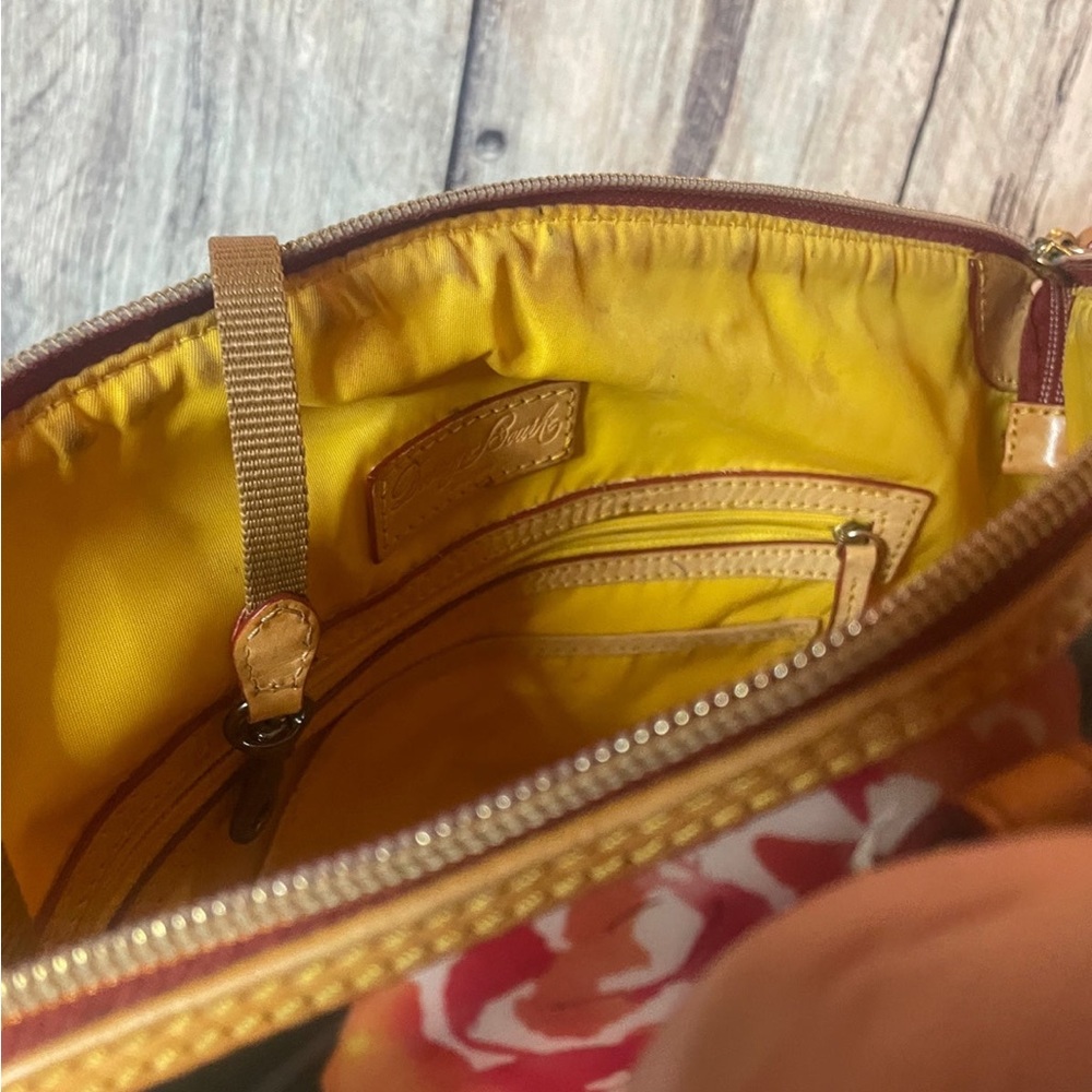 Dooney & Bourke Vibrant Floral Satchel with Tan Leather - Picture 11 of 11